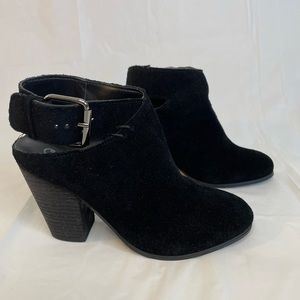 Carlos by Carlos Santana NEW Black Suede Hawthorn Open Back Heeled Bootie